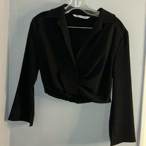 Zara.Black Long Sleeve Blouse